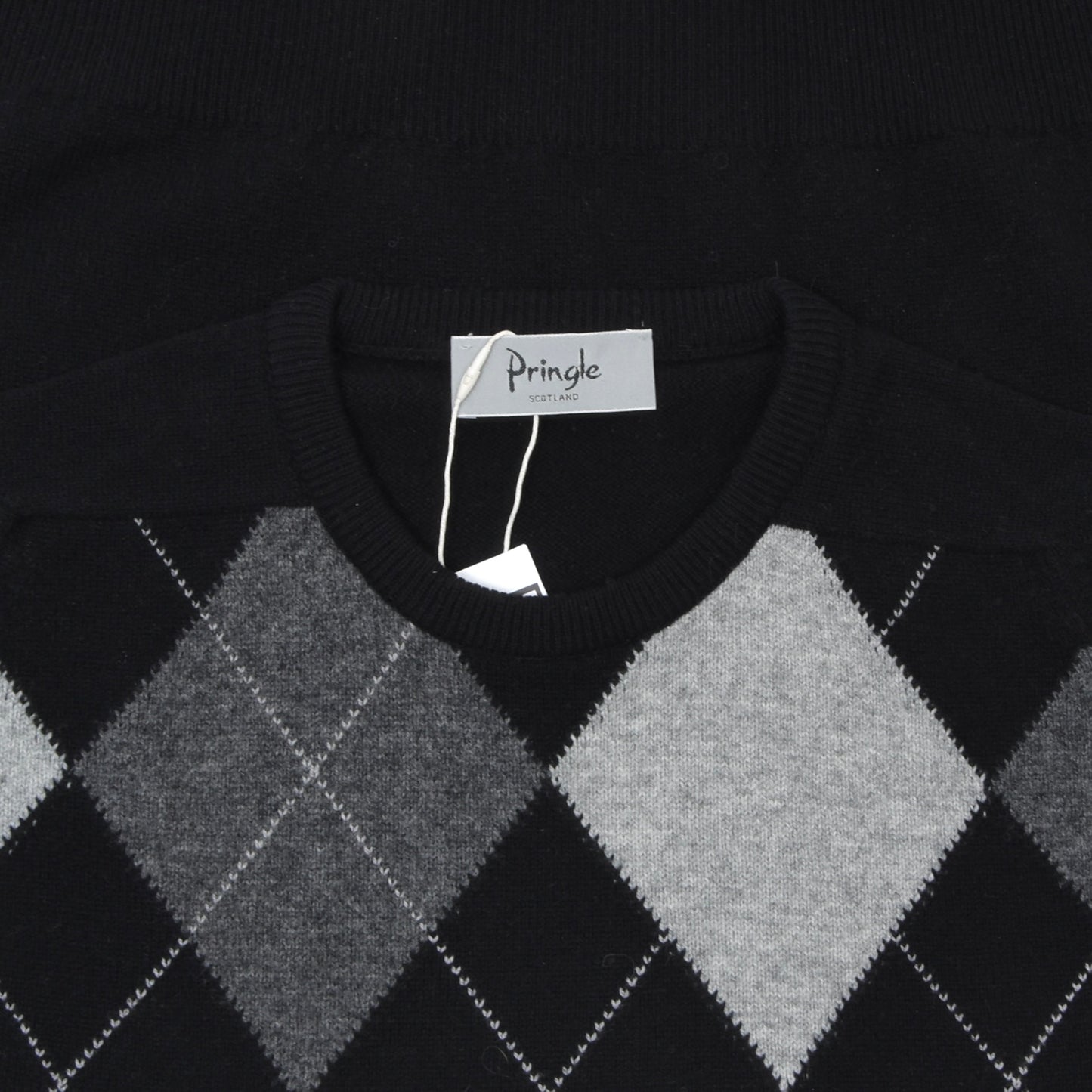 Pringle of Scotland Wool Argyle Sweater Size S - Black