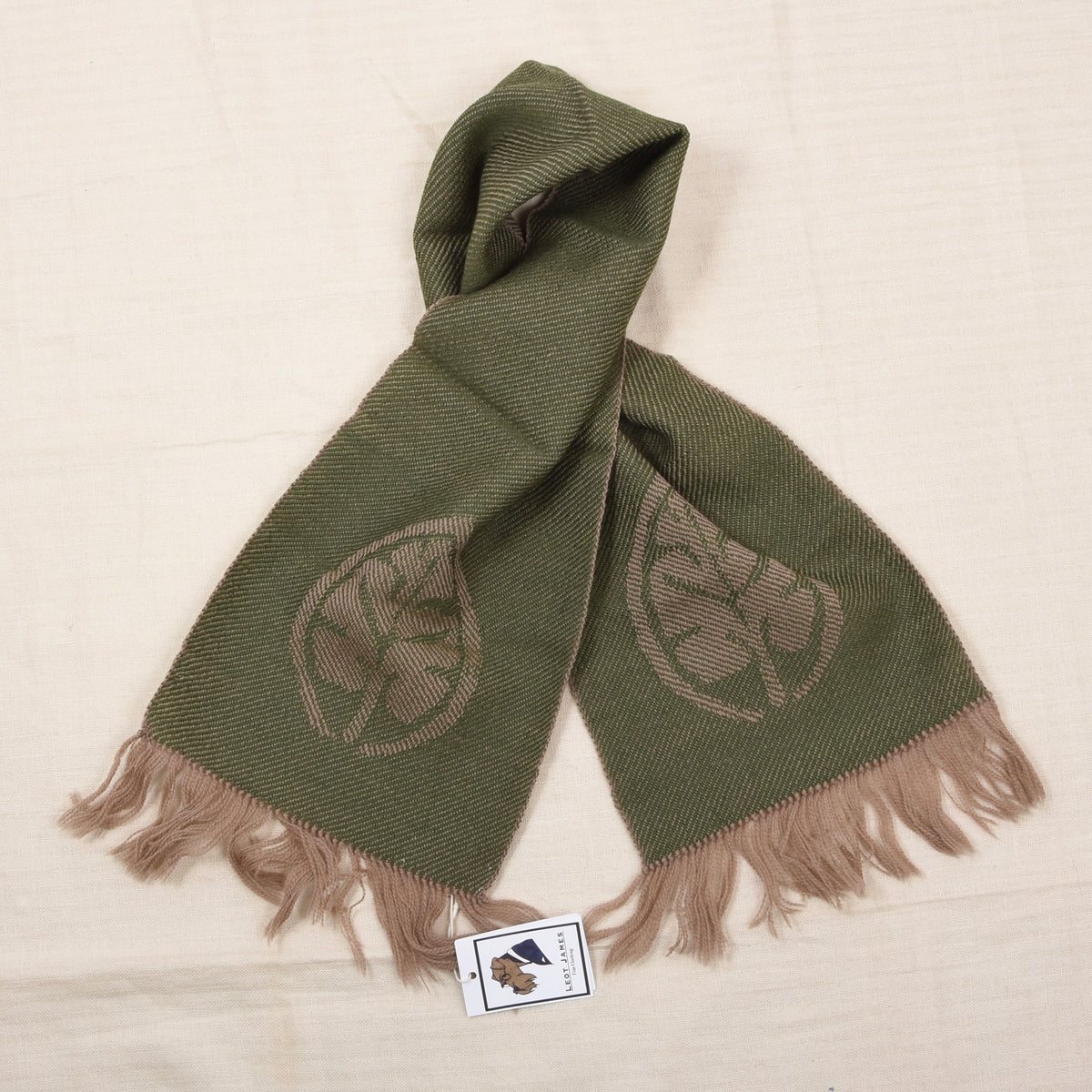 NOS Handwoven Wool Scarves x2 Made in Switzerland ca. 120cm