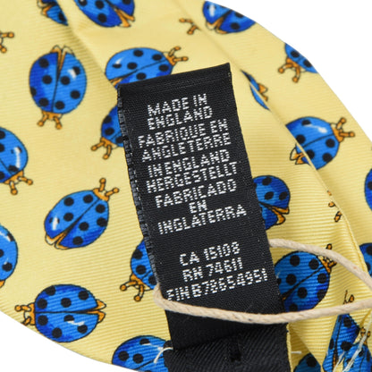 The Tie Rack Silk Bow Tie - Yellow Ladybug Print