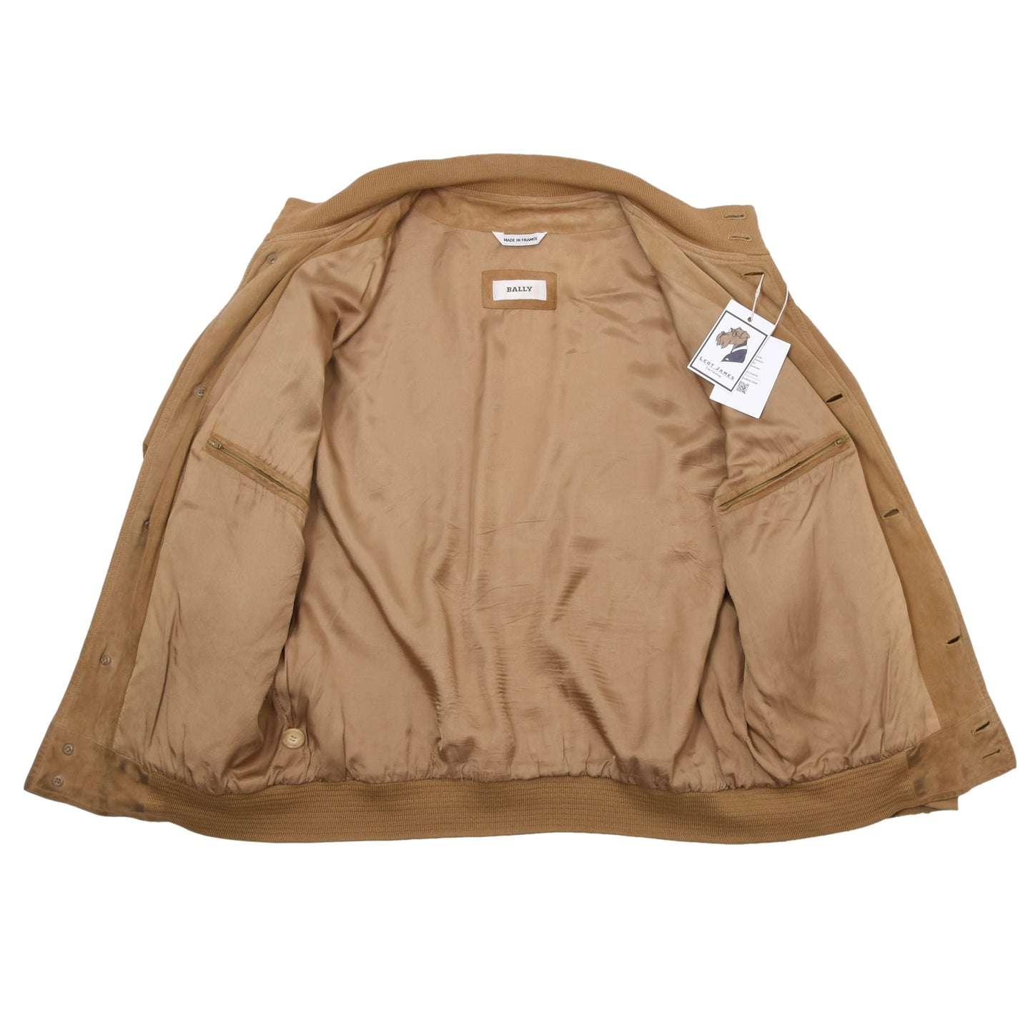Vintage Bally Wildleder Blouson/Jacke Made in France Größe 50 Brust ca. 61,5cm - Hellbraun