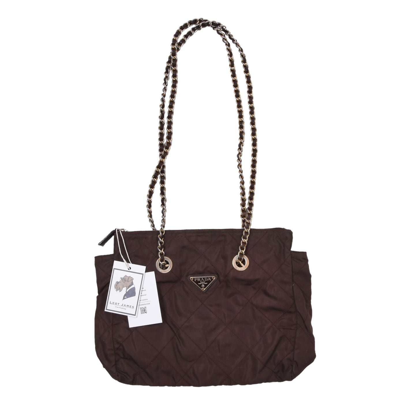 Vintage Prada Milano Quilted Nylon Purse ca. 31cm - Brown