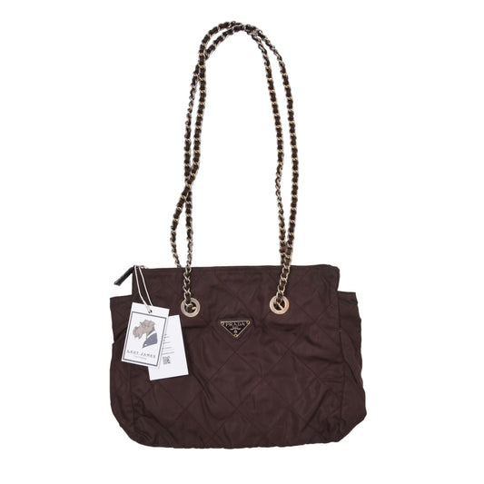 Vintage Prada Milano Quilted Nylon Purse ca. 31cm - Brown