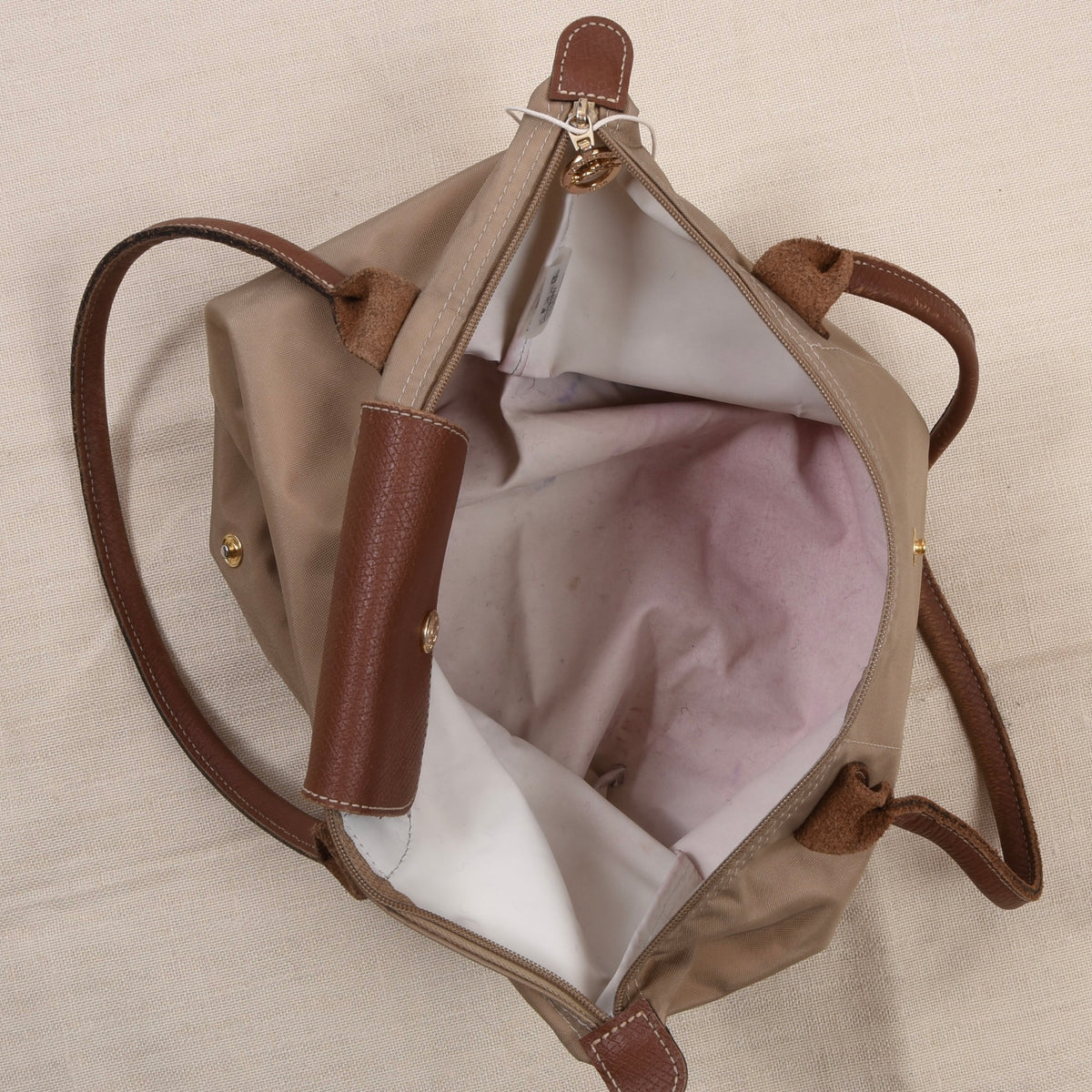 Longchamp Paris Le Pliage „Shopping“ Tasche ca. 37cm – Beige