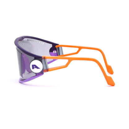 Vintage Alpina Superbike S Shield Radsport-Sonnenbrille Made in West Germany - Lila/Orange