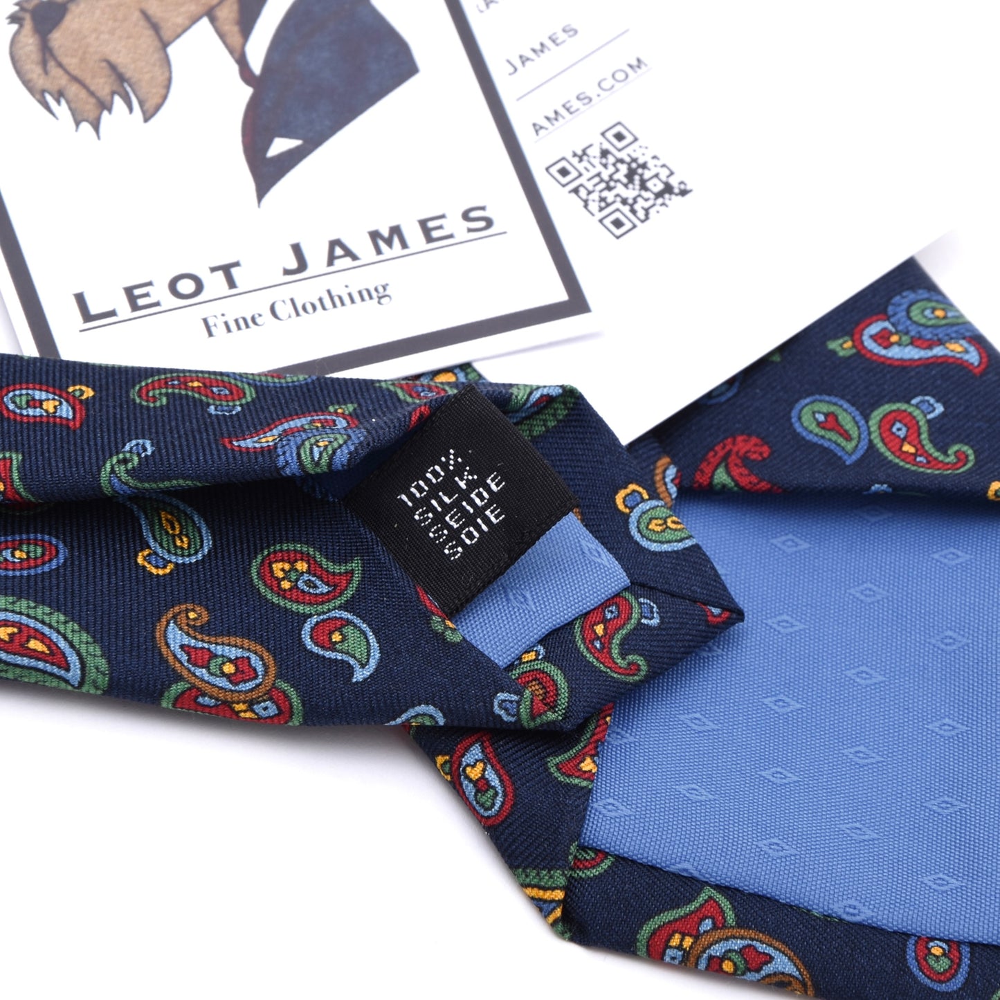 Hemley Seidenkrawatte ca. 148.5cm/7.5cm - Navy Paisley