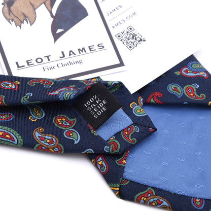 Hemley Seidenkrawatte ca. 148.5cm/7.5cm - Navy Paisley
