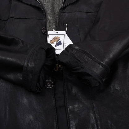 Trapper Lamb Nappa Leather Jacket Size 58 - Black