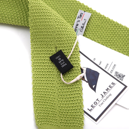 Andrew's Ties Silk Knit Tie Made in Italy - Green