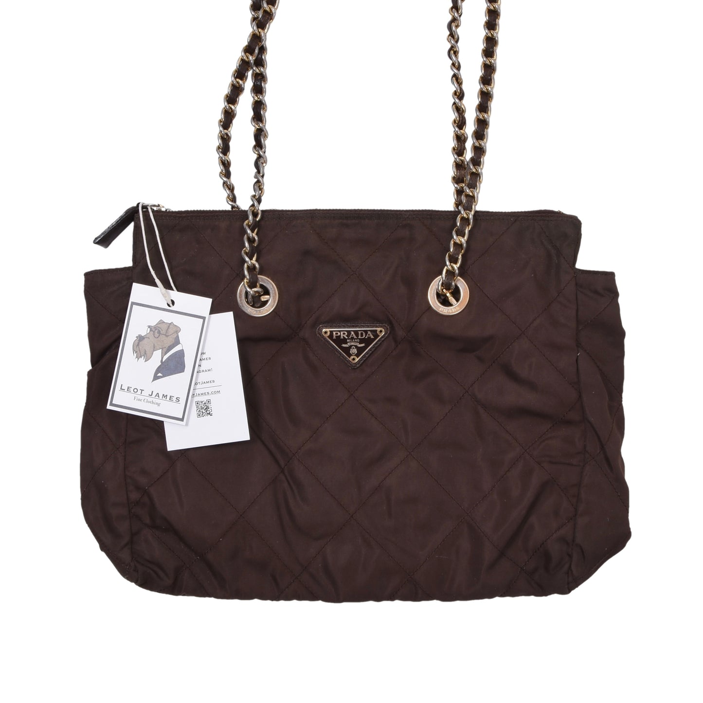 Vintage Prada Milano Quilted Nylon Purse ca. 31cm - Brown