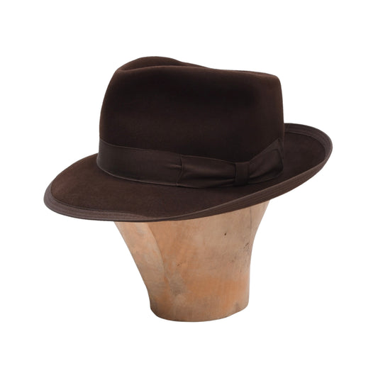 Skriwanek Hut, 1930er-1940er Jahre, 6,5 cm Krempe, Größe 56, Braun