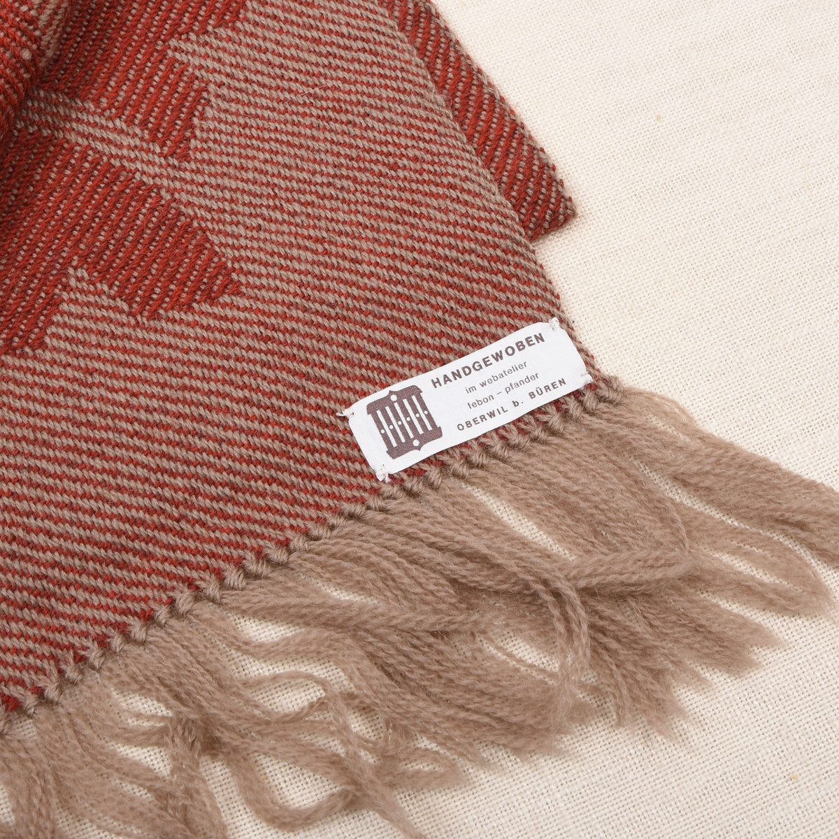 NOS Handwoven Wool Scarves x2 Made in Switzerland ca. 120cm