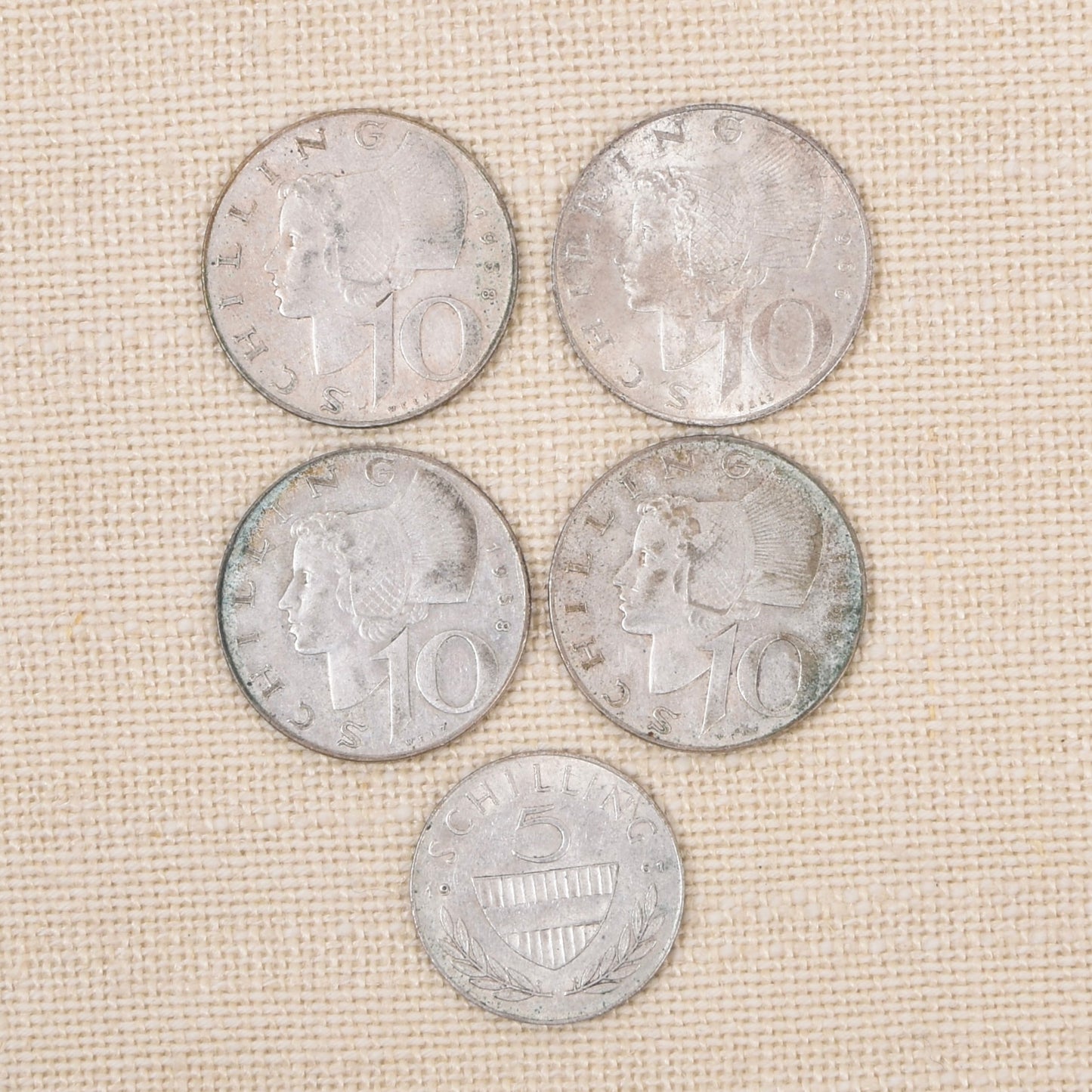 Österreichische Schillingmünzen .640 Silber