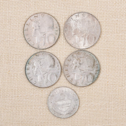 Österreichische Schillingmünzen .640 Silber