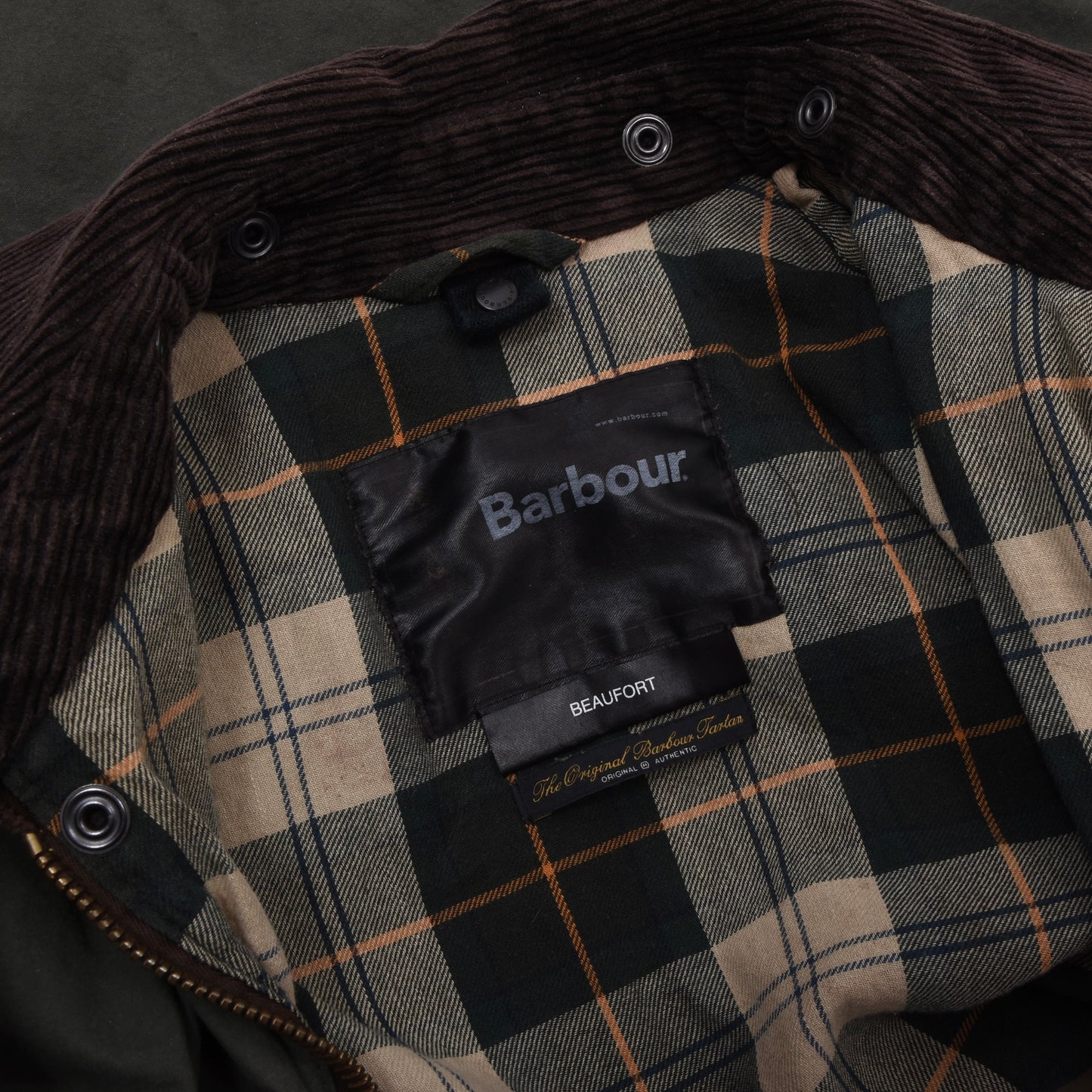 Barbour Beaufort Waxed Jacket Size 42 Chest ca. 61cm - Green