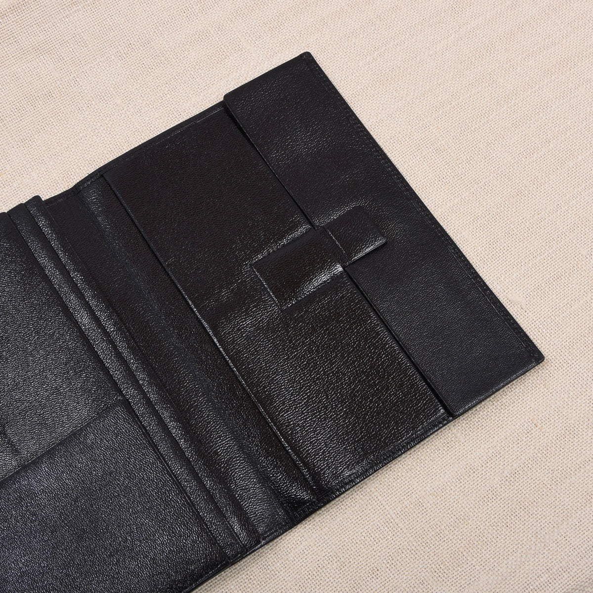 NOS Luxury Leather Travel Wallet Multi Pocket ca. 12cm - Black