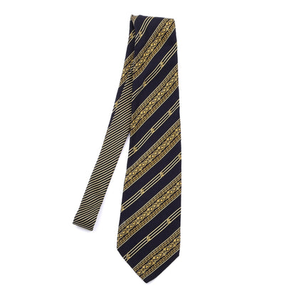 Vintage V2 Versace Seidenkrawatte ca. 150cm/9cm - Schwarz/Gold Barock