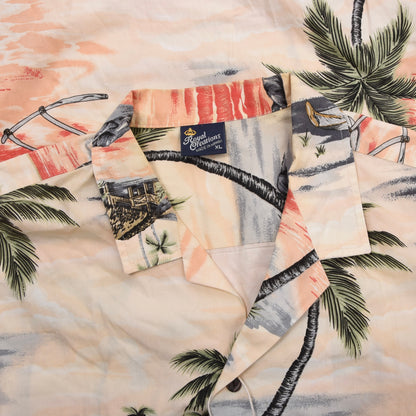Royal Creations Aloha Shirt Size XL ca. 64cm Made in Hawaii - Palm Print
