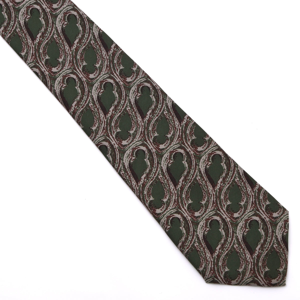 Vintage Fendi Roma Seide Krawatte – Grün Swirls