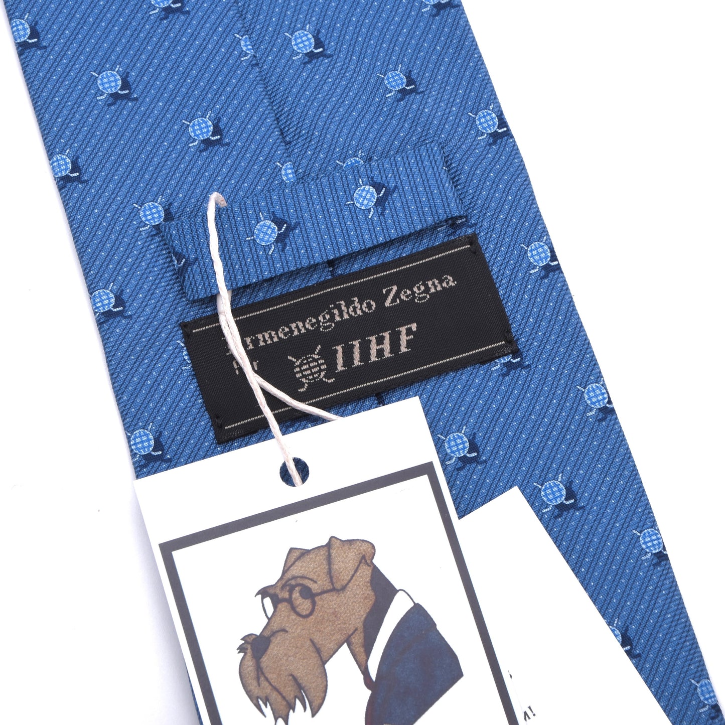 Ermenegildo Zegna for IIHF Hockey Silk Tie ca. 148cm/9.5cm - Blue