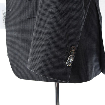 Hugo Boss Wool Jacket Size 48 ca. 52cm - Grey Micro Houndstooth