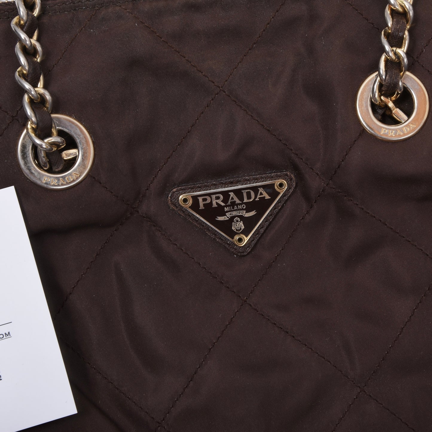 Vintage Prada Milano Quilted Nylon Purse ca. 31cm - Brown