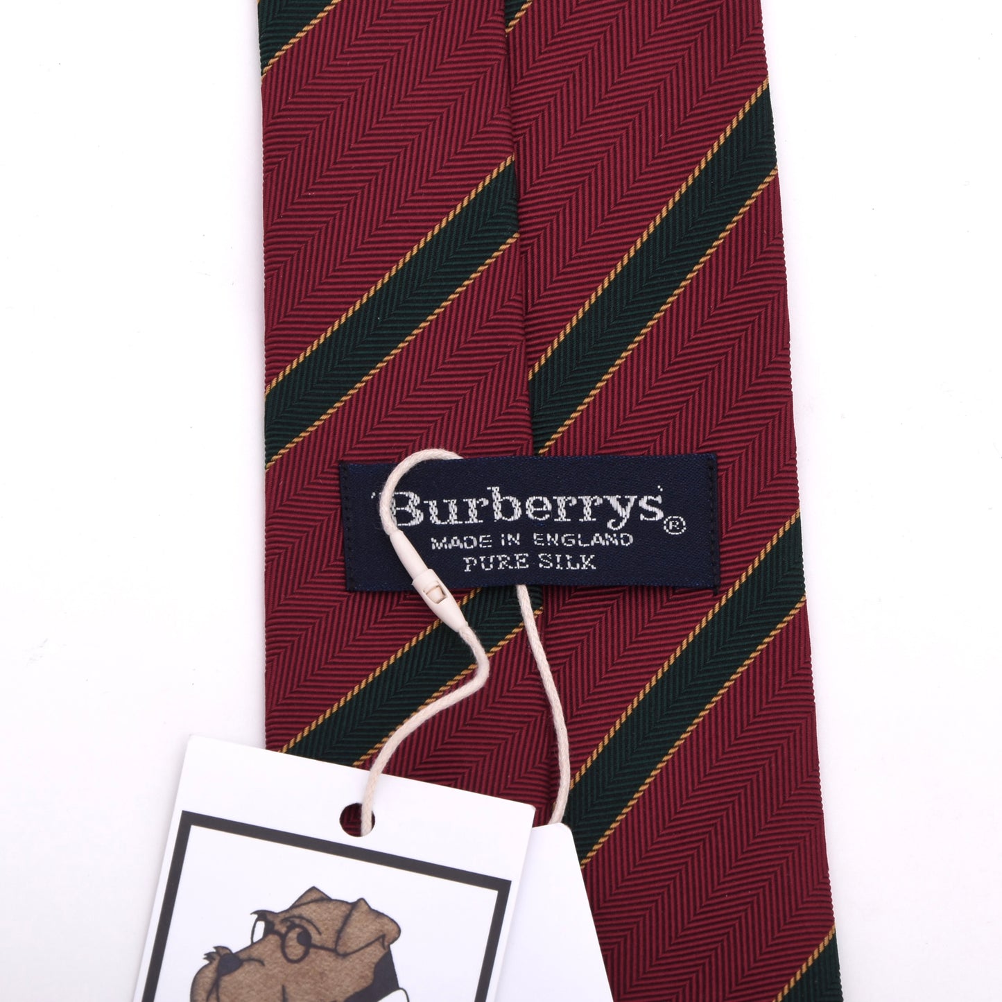 Burberrys Vintage Seidenkrawatte ca. 144cm/9.3cm Made in England - Roter Streifen