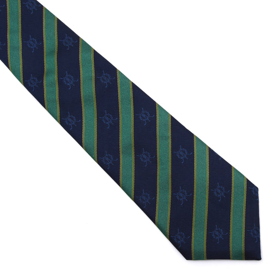 St. Andrews Links Silk Tie ca. 145cm/10.3cm - Blue/Green