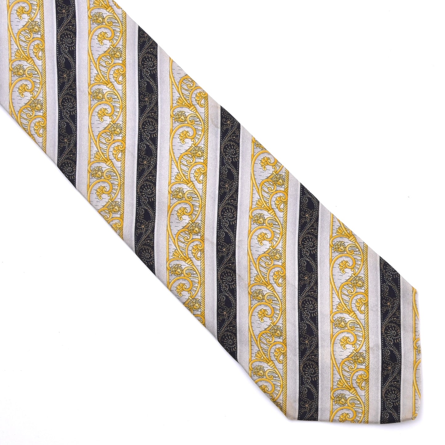 Vintage Gianni Versace Silk Tie ca. 150.5cm/9cm - Gold Barocco
