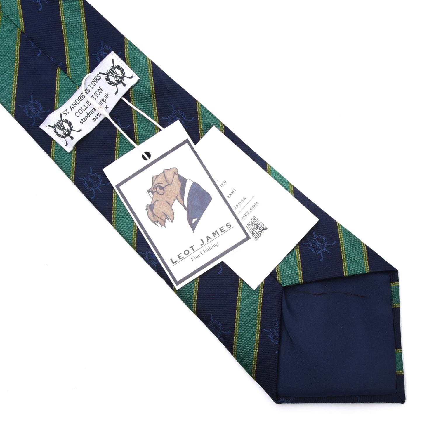 St. Andrews Links Seidenkrawatte ca. 145cm/10.3cm - Blau/Grün