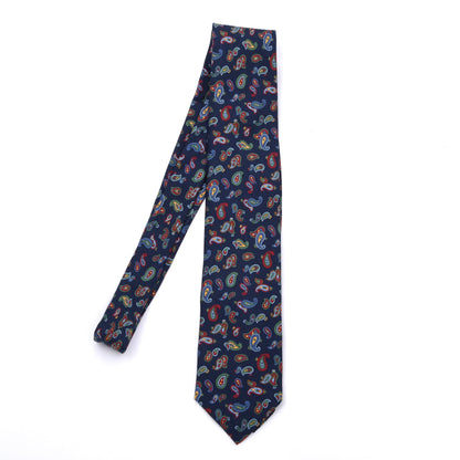 Hemley Seidenkrawatte ca. 148.5cm/7.5cm - Navy Paisley