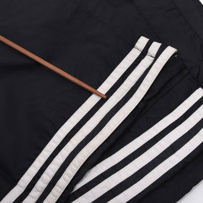 Vintage 80er Adidas Nylon-Regenhose Größe D50 ca. 48cm - Schwarz