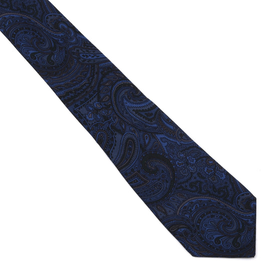 Maestro Ancient Madder Silk Tie - Blue Paisley