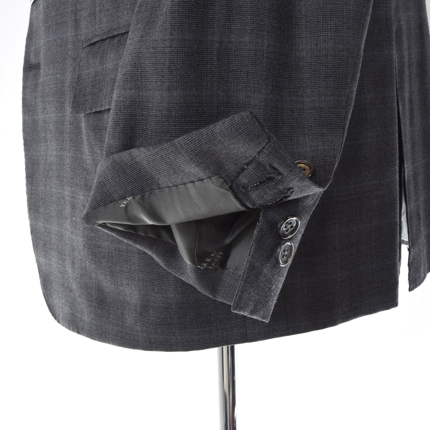 Kiton Napoli 13.2 Micron Wool Suit Size 54  ca. 57.5cm - Grey Plaid