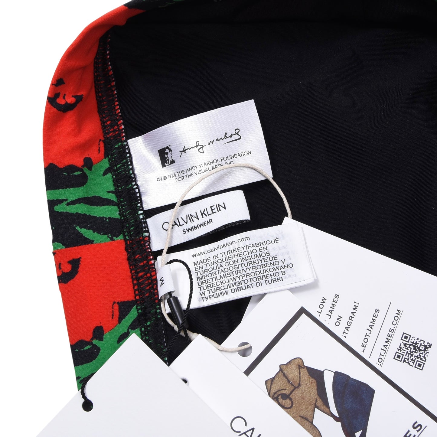 NWT Andy Warhol x Calvin Klein Swim Brief Size M - Red/White/Green/Black