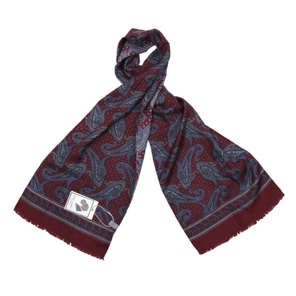 Passigatti 100% Silk Dress Scarf ca. 152cm - Burgundy Paisley