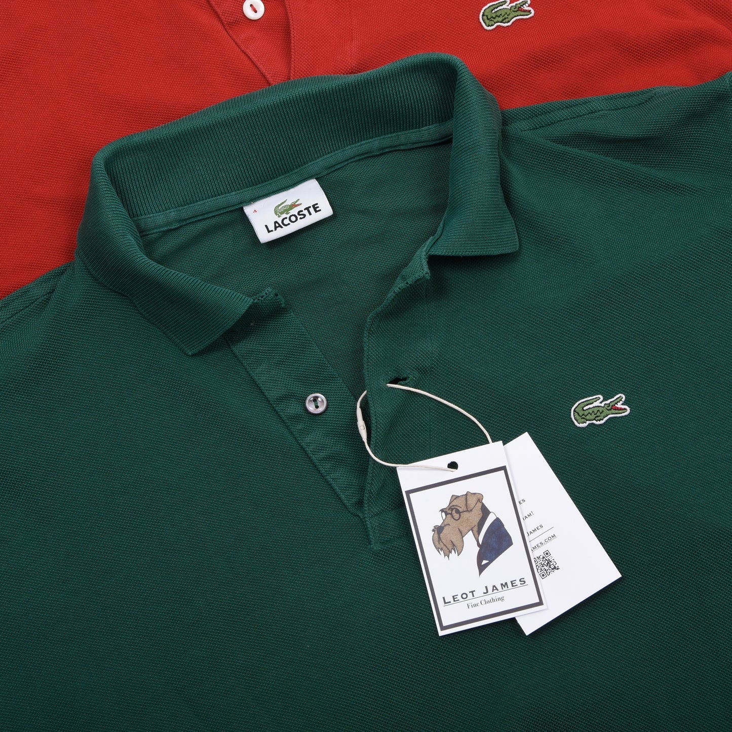 Vintage Lacoste 3er Polo-Shirts Made in France Größe 4 ca. 50,5-54cm - Petrol/Rot/Grün