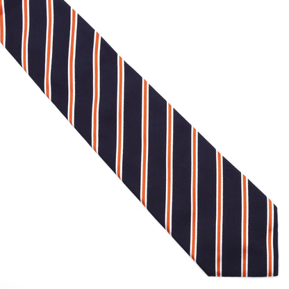 Modesto Bertotto Seidenkrawatte ca. 145,5cm/9,5cm - Navy/Orange gestreift