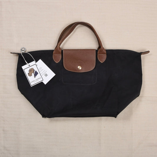 Longchamp Paris Vintage Le Pliage "Type M" Bag Made in France ca. 47.5cm - Black