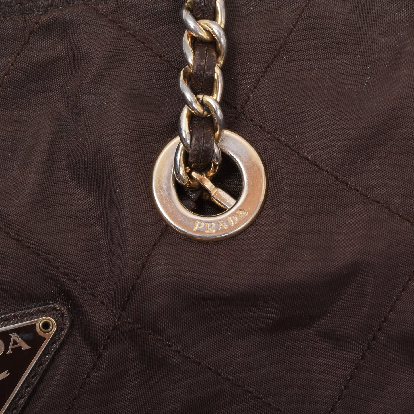 Vintage Prada Milano Quilted Nylon Purse ca. 31cm - Brown