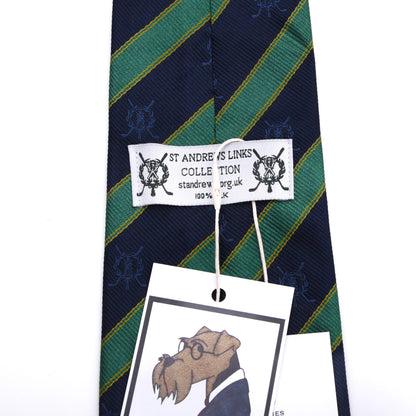 St. Andrews Links Seidenkrawatte ca. 145cm/10.3cm - Blau/Grün