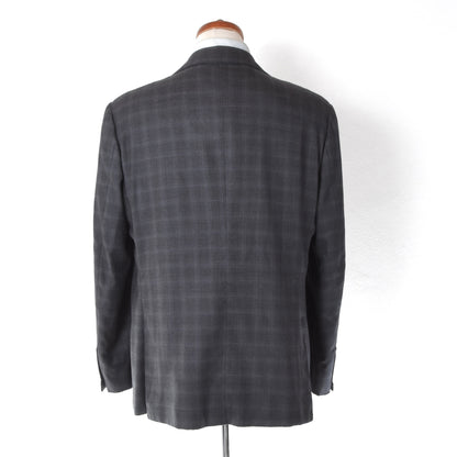 Kiton Napoli 13.2 Micron Wool Suit Size 54  ca. 57.5cm - Grey Plaid