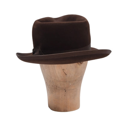 Skriwanek Hut, 1930er-1940er Jahre, 6,5 cm Krempe, Größe 56, Braun