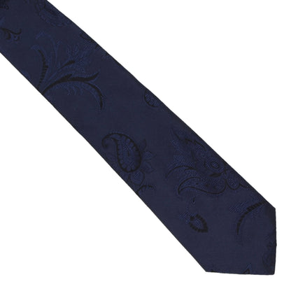 Etro Milano Silk Tie ca. 148.5cm/8.5cm - Navy Paisley Jacquard