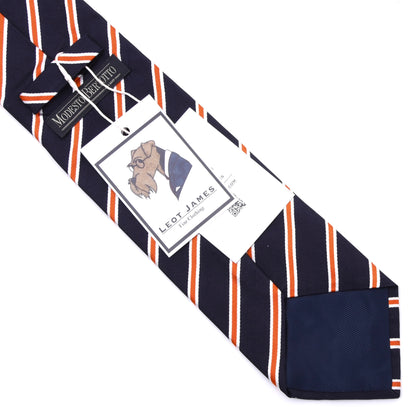 Modesto Bertotto Seidenkrawatte ca. 145,5cm/9,5cm - Navy/Orange gestreift
