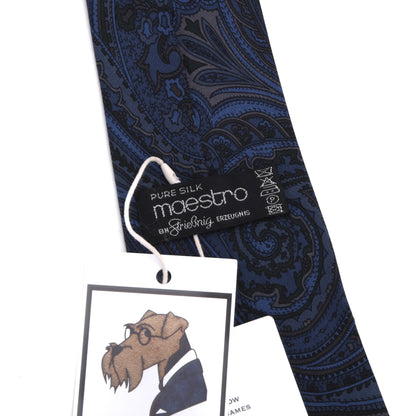 Maestro Ancient Madder Seide Krawatte – Blau Paisley