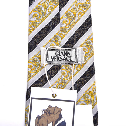 Vintage Gianni Versace Silk Tie ca. 150.5cm/9cm - Gold Barocco