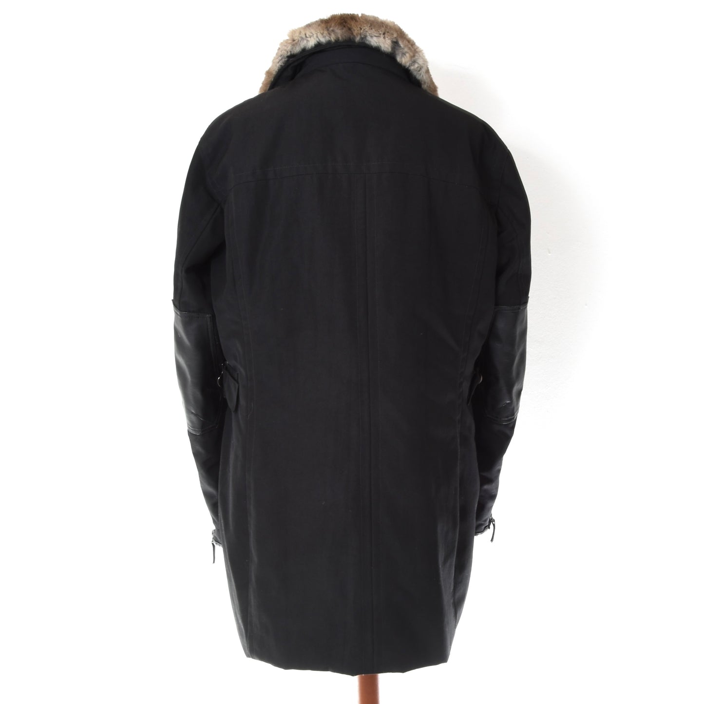 Peuterey Down Parka Feat. Removable Fur Collar Size XL Chest ca. 63.5cm - Black