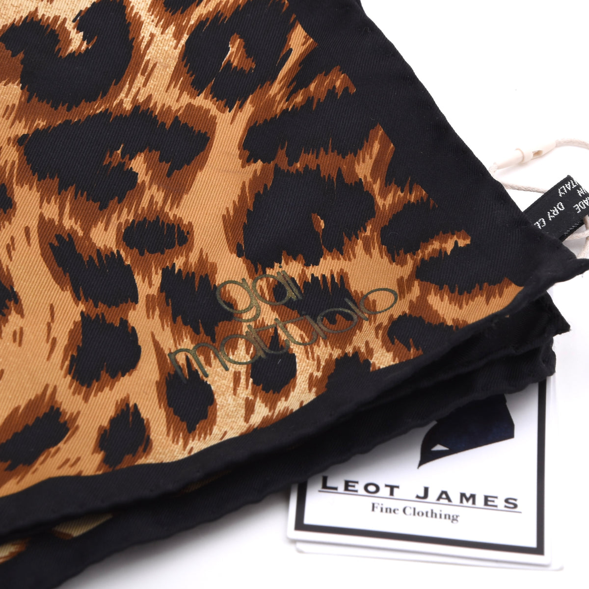 Gai Mattiolo Silk Pocket Square 47cm  Made in Italy - Cheetah