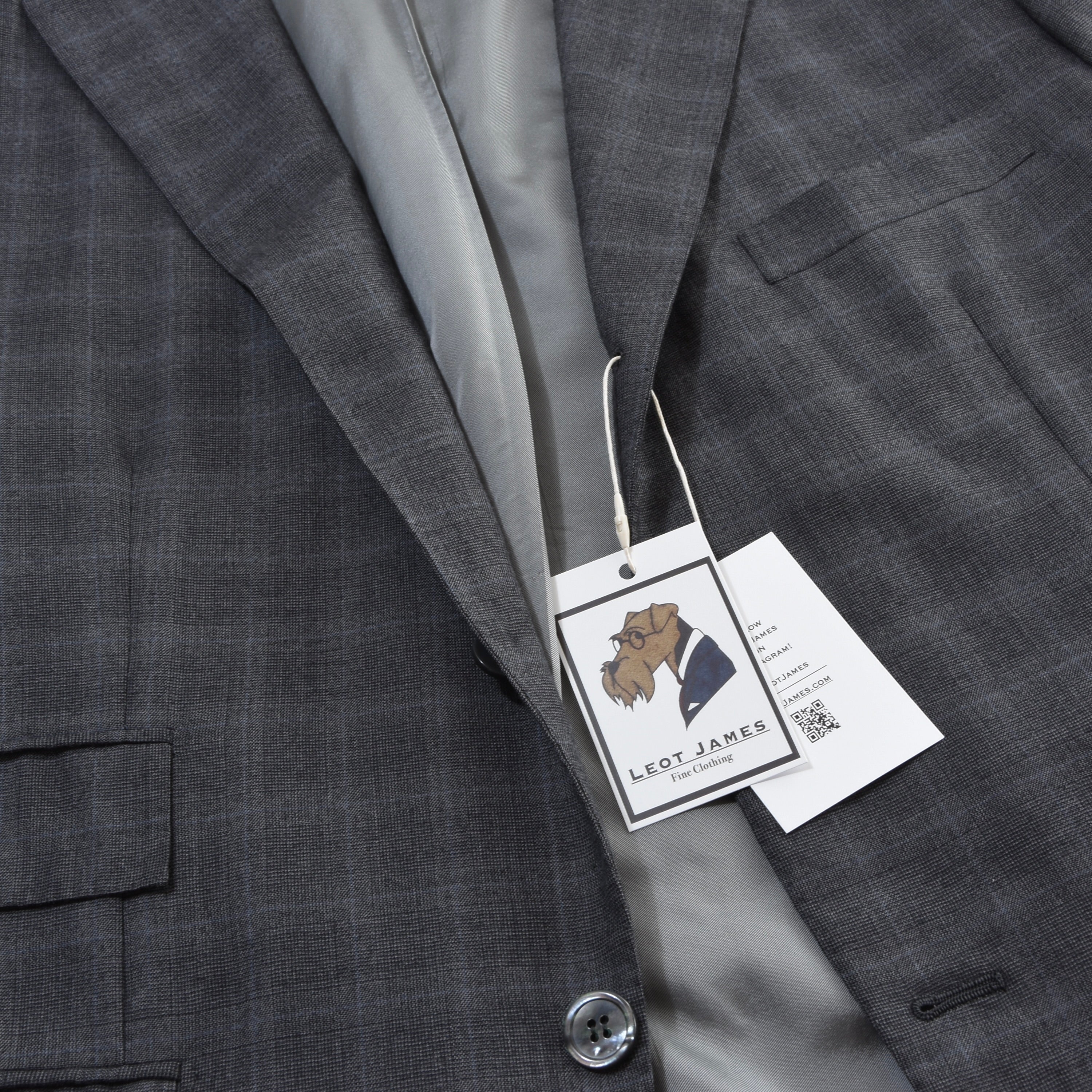 Kiton Napoli 13.2 Micron Wool Suit Size 54 ca. 57.5cm - Grey Plaid