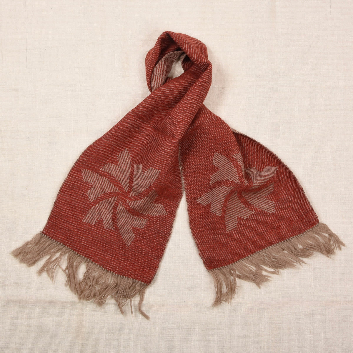 NOS Handwoven Wool Scarves x2 Made in Switzerland ca. 120cm